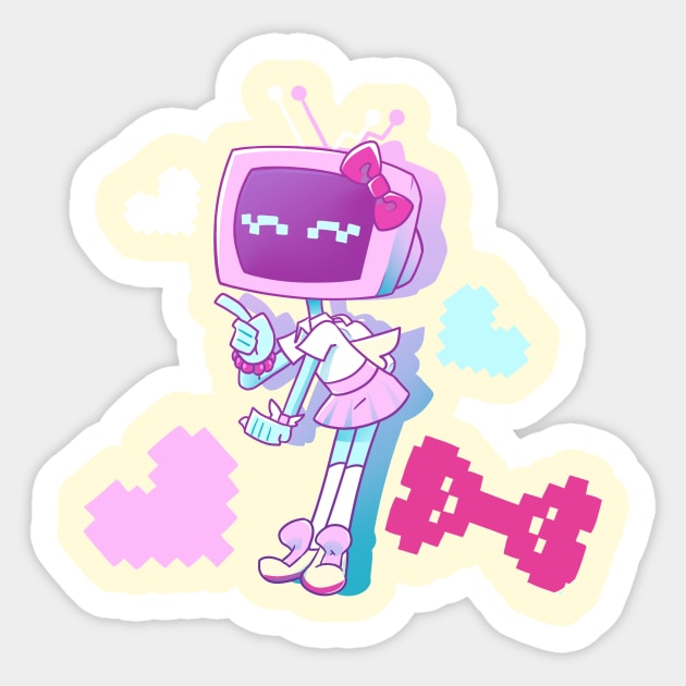 Kawaii Pixel Tv Sticker by TheSamDS